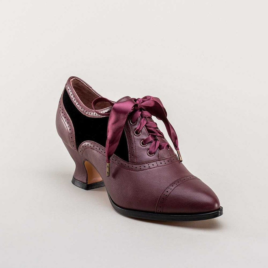 Naiset American Duchess | Lucille Naisten Edwardian Oxfords (Merlot/Musta)