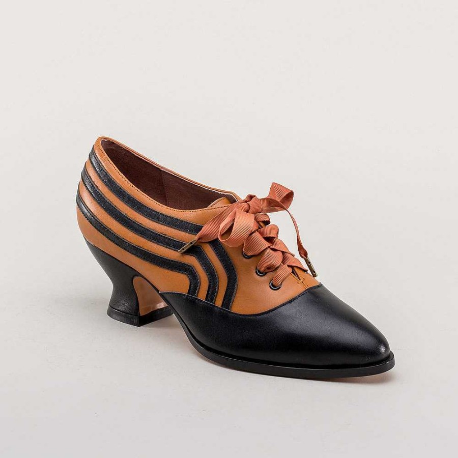 Naiset American Duchess | Bernadette Naisten Edwardian Oxfords (Konjakki/Musta)