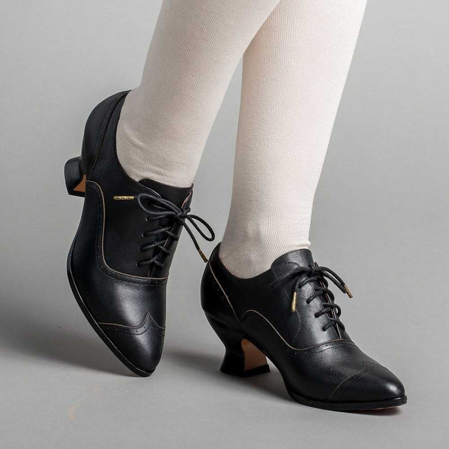 Naiset American Duchess | Ennakkotilaa Londoner Women'S Edwardian Oxfords Wide (Musta)