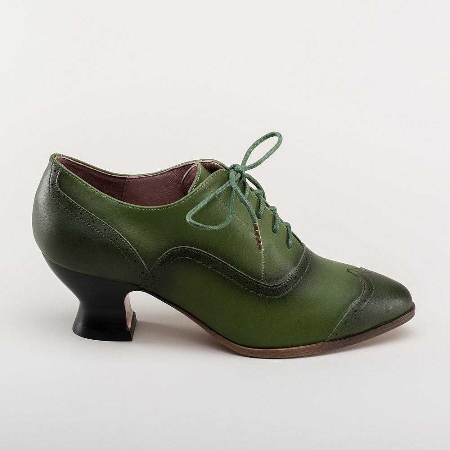 Naiset American Duchess | Lontoon Naisten Edwardian Oxfords (Vihrea)