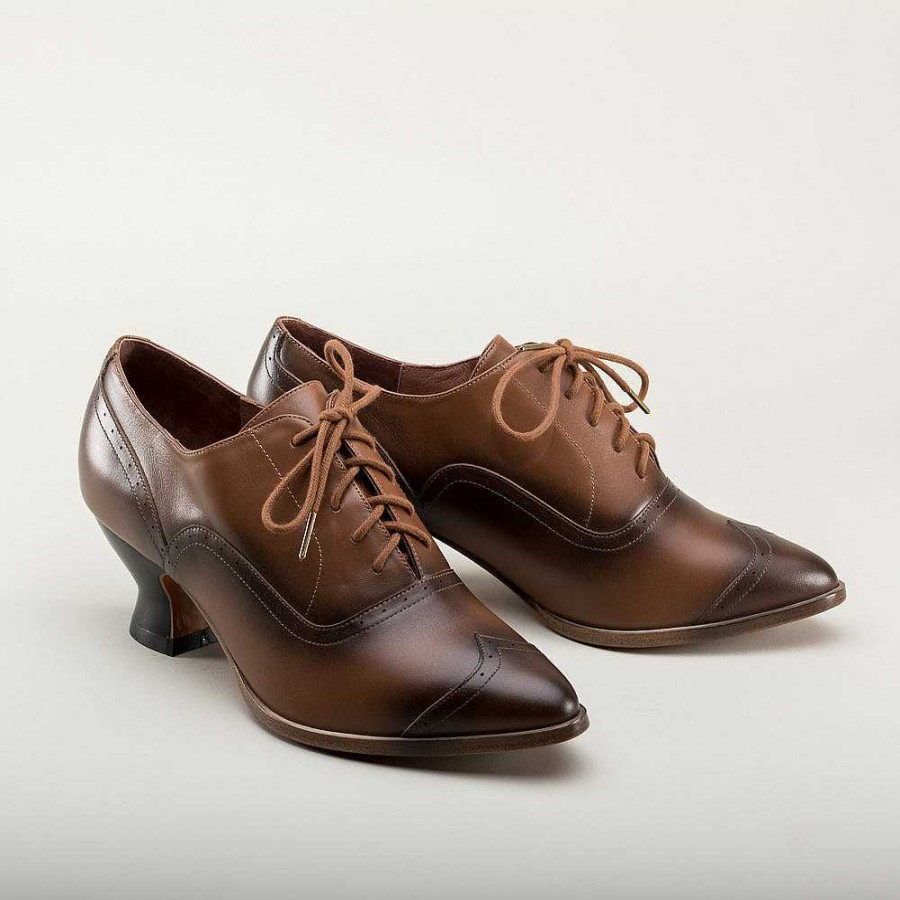 Naiset American Duchess | Ennakkotilaa Londoner Women'S Edwardian Oxfords Wide (Rusketus)