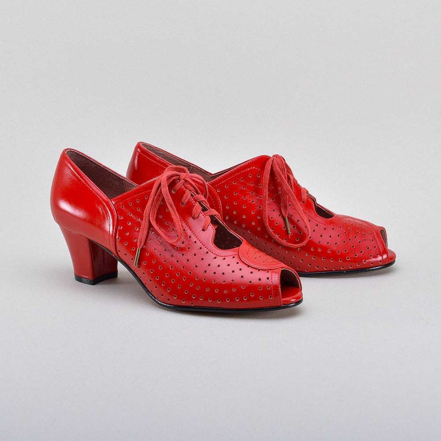 Naiset American Duchess | Ennakkotilaa Jenny Women'S Vintage Oxfords (Kirsikanpunainen)