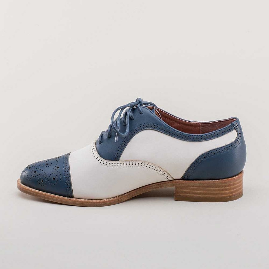 Naiset American Duchess | Gladys Women'S Vintage Cap Toe Oxfords (Sininen/Valkoinen)