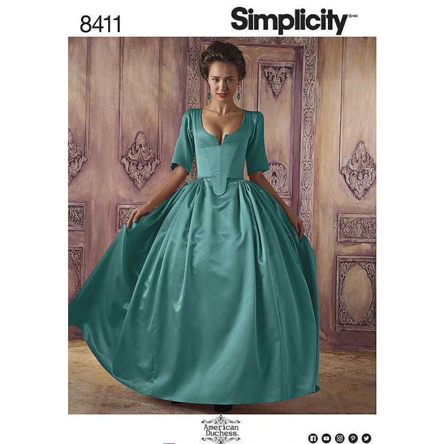 Tarvikkeet Ja Muuta American Duchess | Simplicity 8411 1700-Luvun Pukuompelukuvio