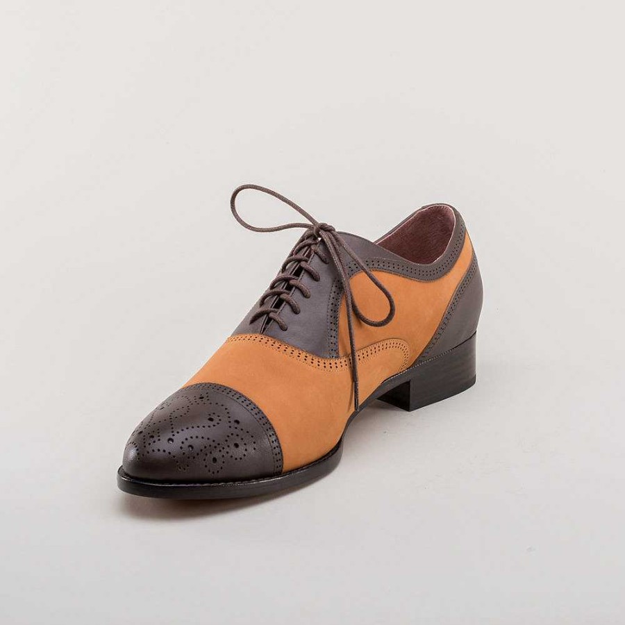 Miehet American Duchess | Miesten Dandy Vintage Cap Toe Oxfords (Ruskea/Konjakki)