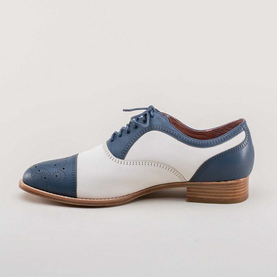 Miehet American Duchess | Miesten Dandy Vintage Cap Toe Oxfords (Sininen/Valkoinen)