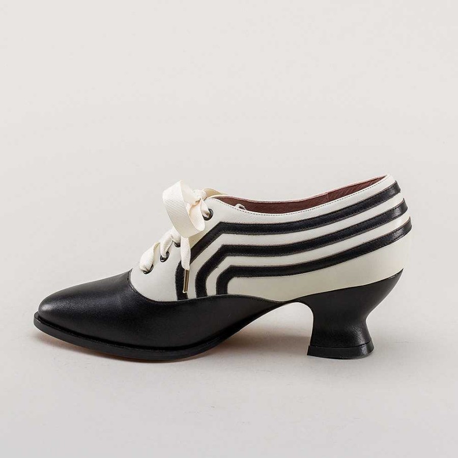 Naiset American Duchess | Ennakkotilaa Bernadette Naisten Edwardian Oxfords Wide (Norsunluu/Musta)