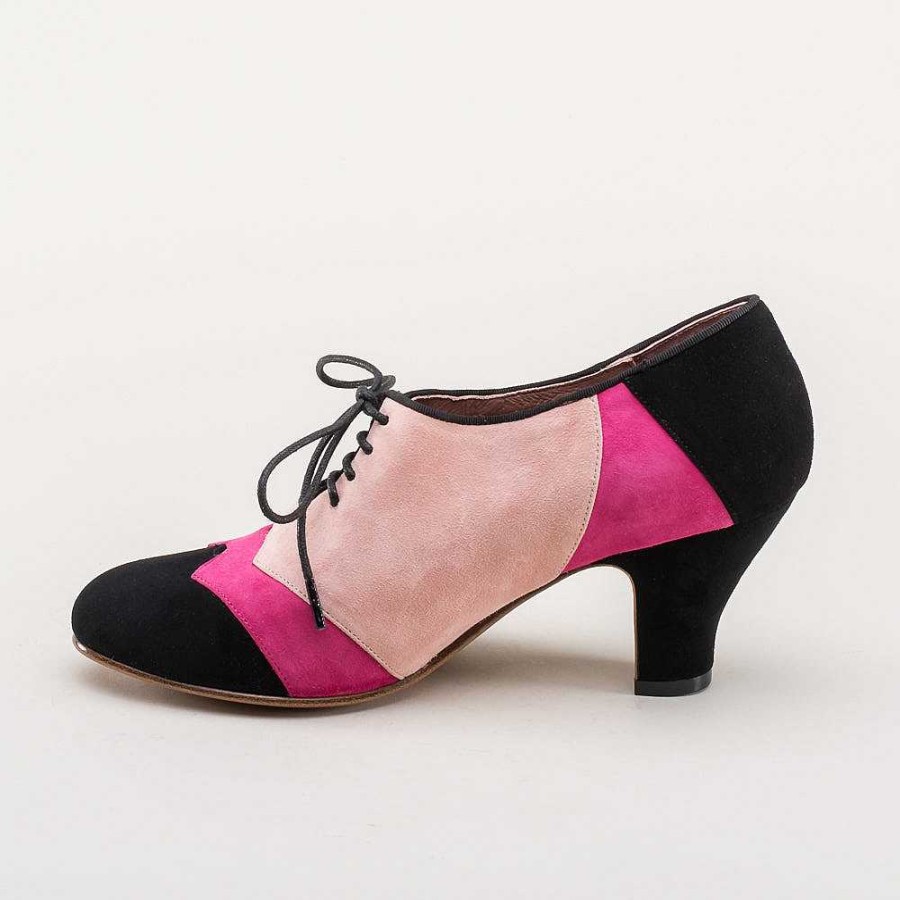 Naiset American Duchess | Karolina Naisten Retro Oxfords (Vaaleanpunainen/Musta)